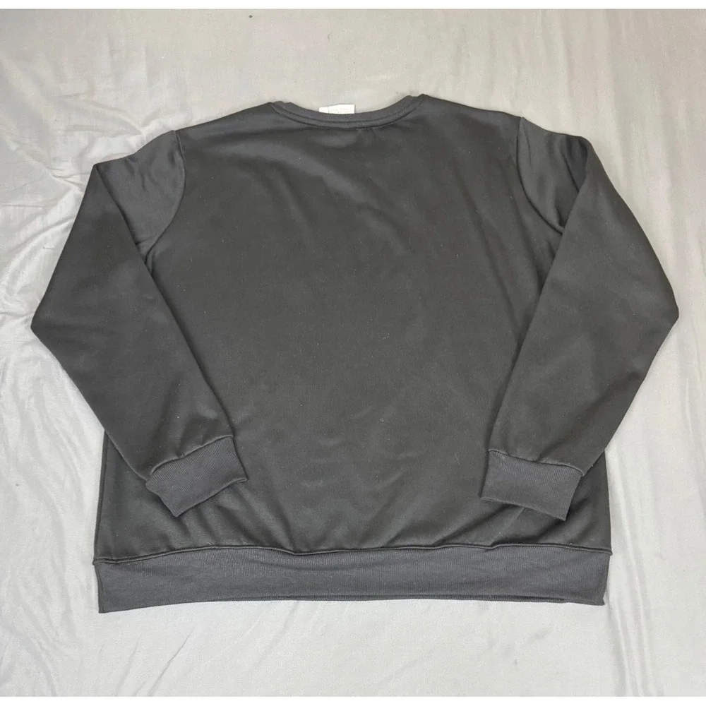 Adidas Originals Mens Trefoil Logo Sweatshirt Black Crewneck 3XL Pullover